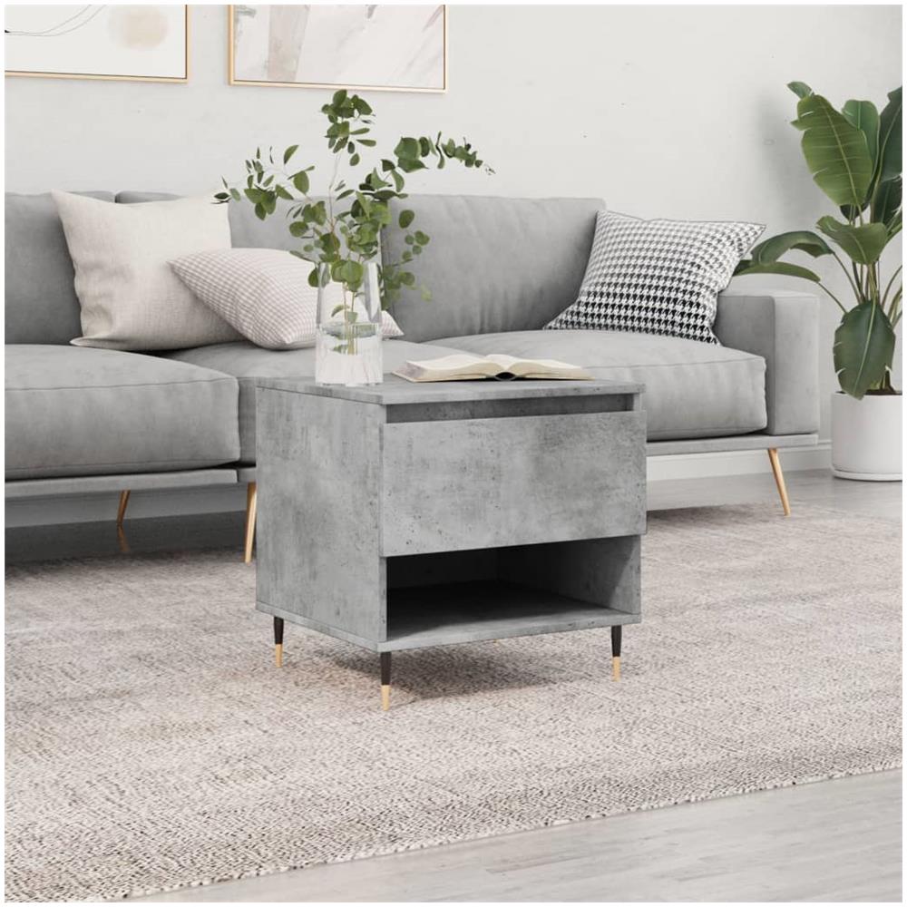 Tavolino Da Salotto Grigio Cemento 50x46x50cm Legno Multistrato - Foto 1