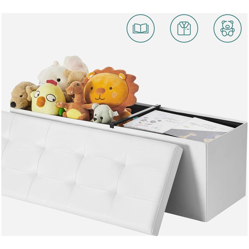 PUFA Pouf Organizer Bianco MDF Seduta Contenitore - Foto 8