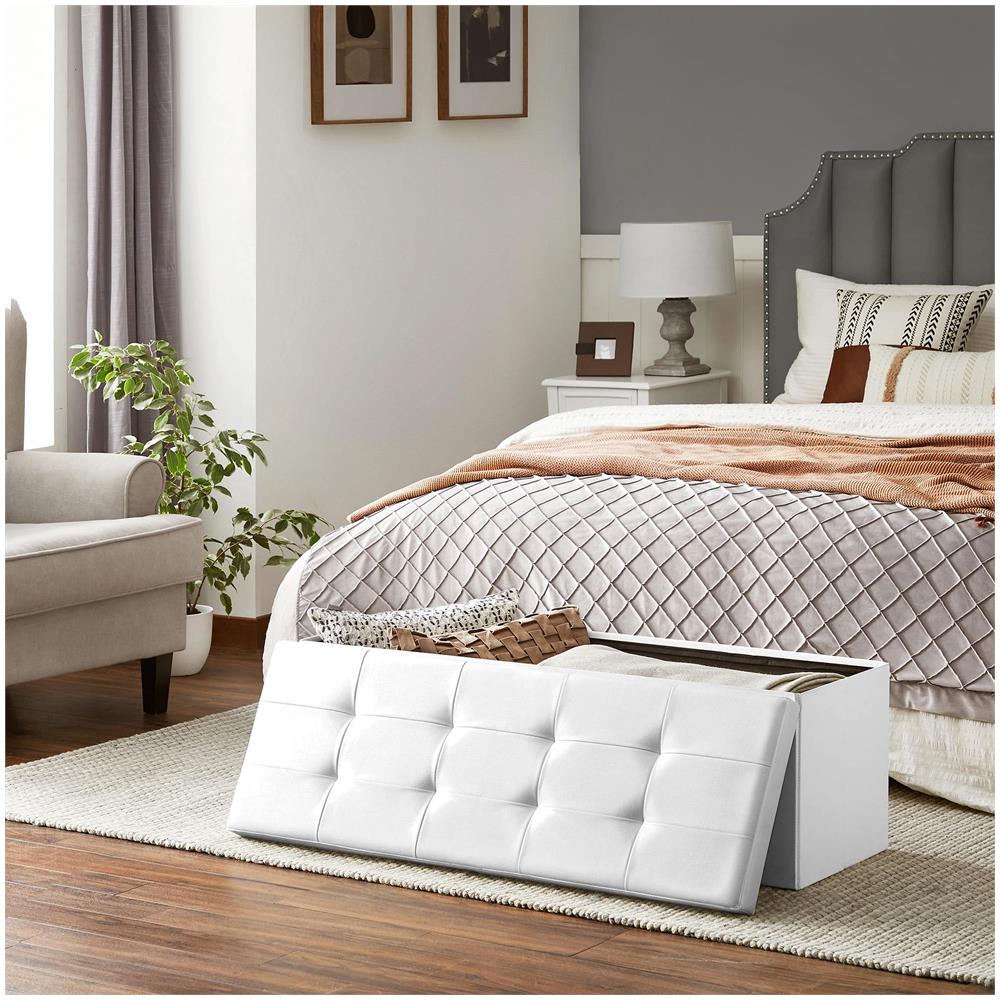 PUFA Pouf Organizer Bianco MDF Seduta Contenitore - Foto 2