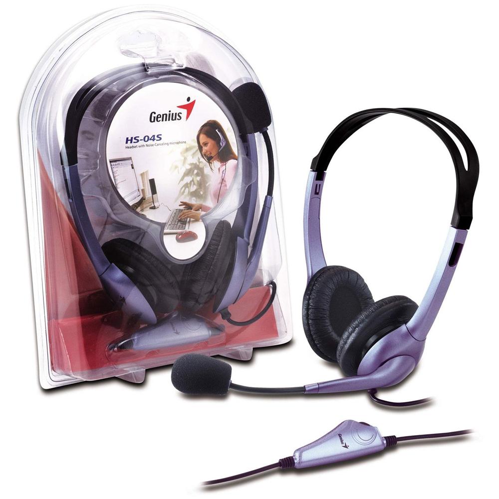 HS-04S Cuffia con Microfono Colore Viola Nero - Foto 1