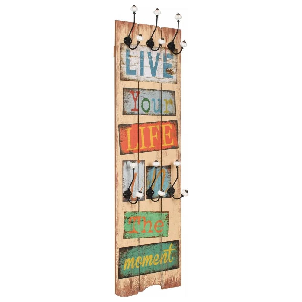 Appendiabiti Da Parete Con 6 Ganci Live Life 120x40 Cm - Foto 1