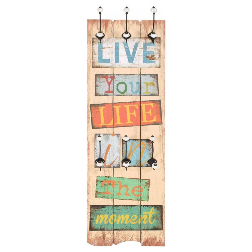 Appendiabiti Da Parete Con 6 Ganci Live Life 120x40 Cm - Foto 2