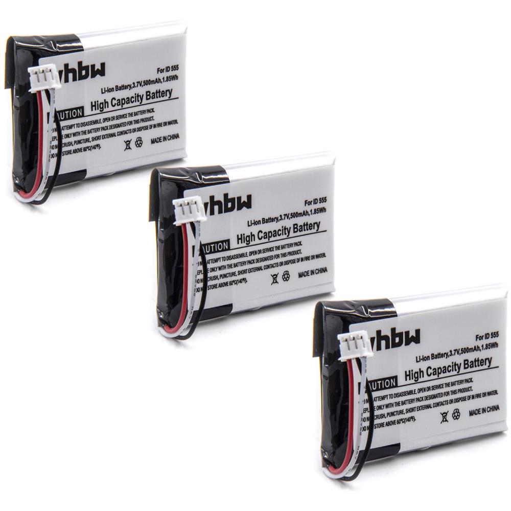vhbw 3x batteria compatibile con T-Com Sinus 100 telefono fisso cordless (800mAh, 2,4V, NiMH