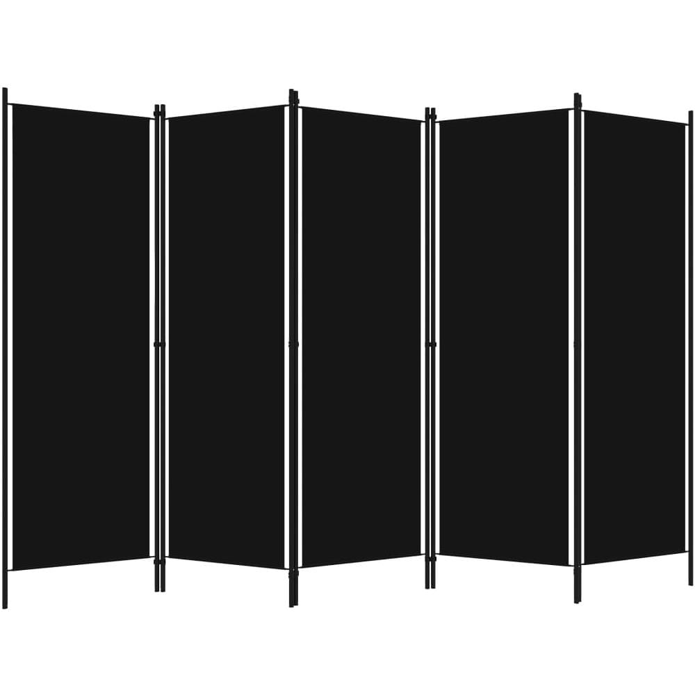 Paravento A 5 Pannelli Nero 250x180 Cm - Foto 2
