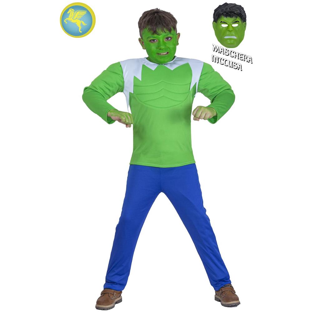 Costume Uomo Verde Cosplay (con Muscoli) Taglia 9/10 Anni - Foto 1