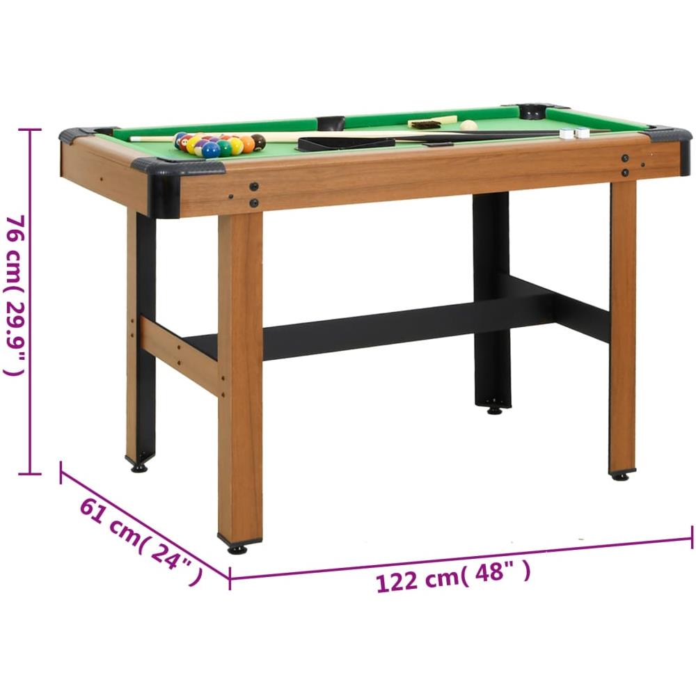 Tavolo da Biliardo 4 Piedi 122x61x76 cm Marrone - Foto 2