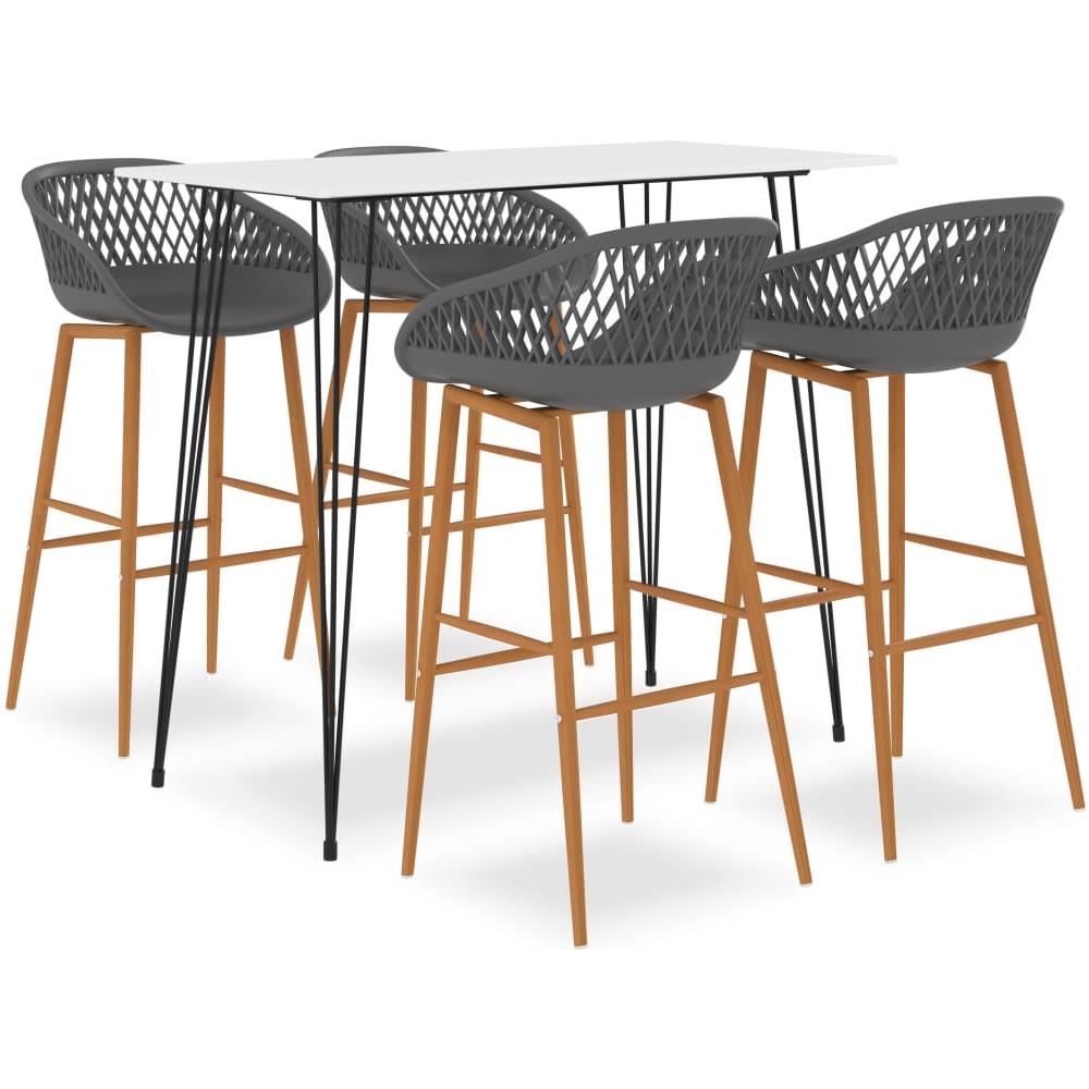 Set da Bar 5 pz Bianco e Grigio - Foto 1