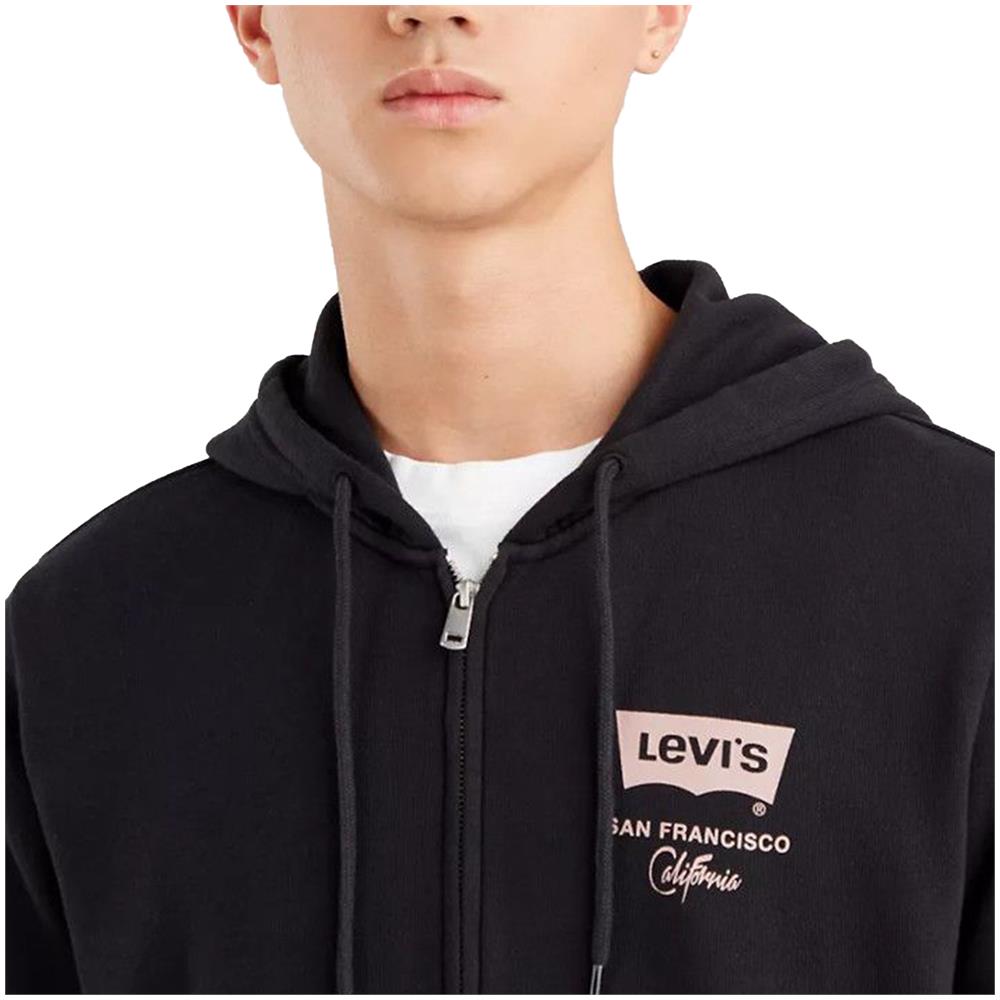 Felpa Da Uomo Con Cappuccio E Zip Graphic Nera Taglia L Codice 38820-0021 - Foto 3