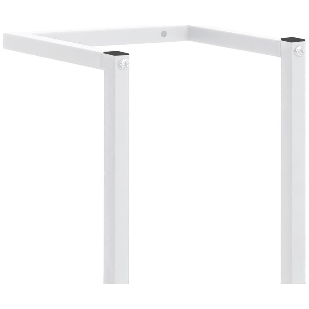 Portasciugamani Bianco 25x20x95 Cm In Acciaio - Foto 6