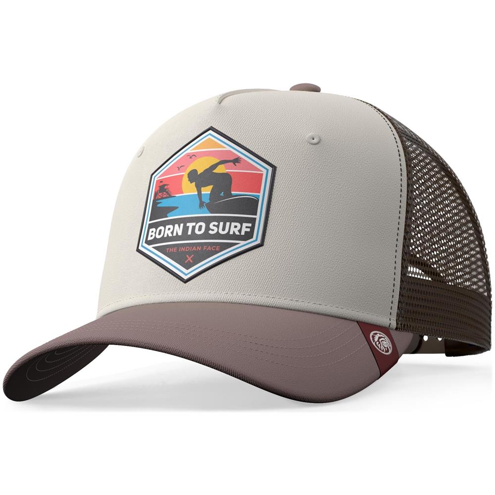 Cappellino Trucker Born To Surf Marrone Per Uomini E Donne - Foto 1