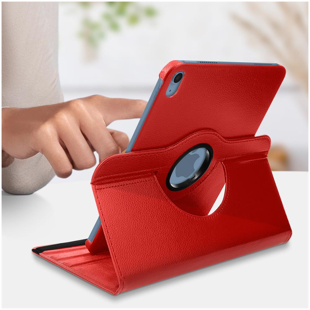 Custodia Per Ipad A16 / 10.9 2022 Copertina Supporto Rotante 360° Rossa - Foto 5