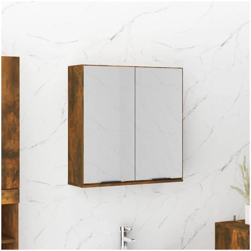 Armadietto A Specchio Da Bagno Rovere Fumo 64x20x67 Cm - Foto 1