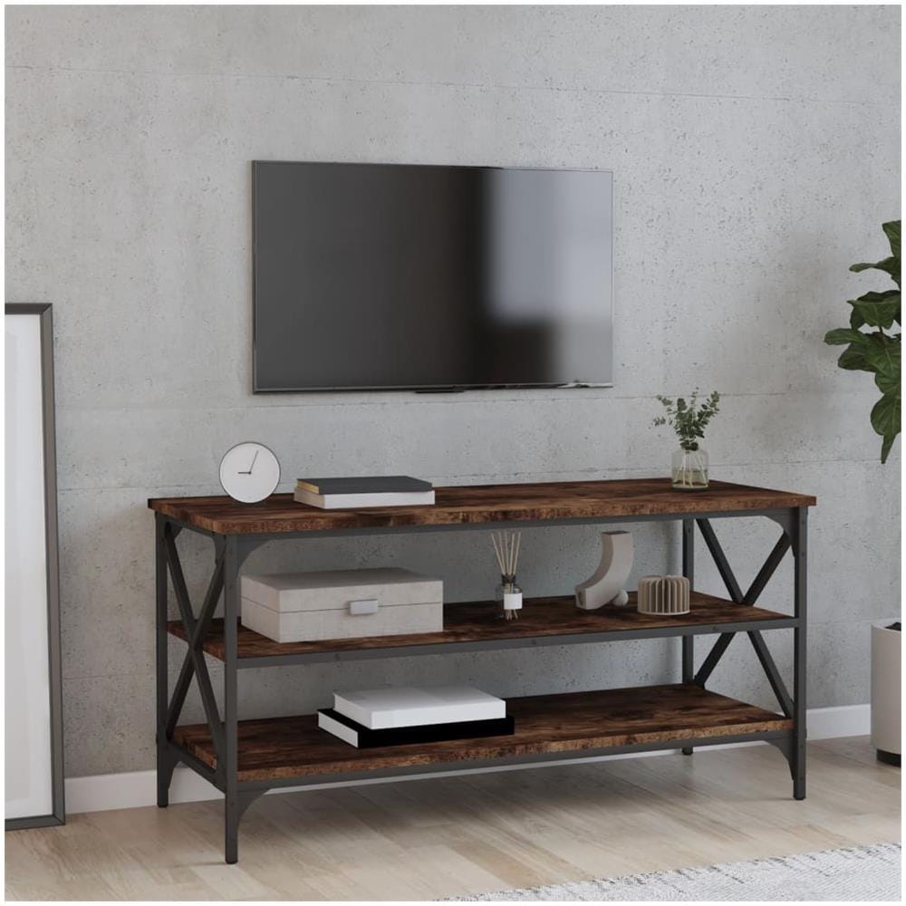 Mobile Tv Rovere Fumo 100x40x50 Cm In Legno Multistrato - Foto 1