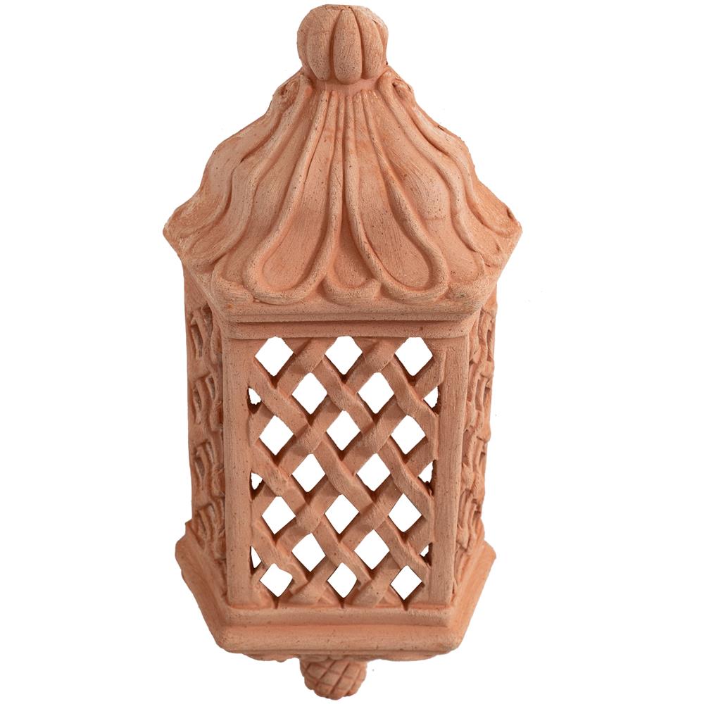 Lanterna Da Esterno In Terracotta 49x11x21 Cm | Lanterne Da Esterno Portacandele Made In Italy | Lanterne Per Illuminazione Giardino - Foto 2