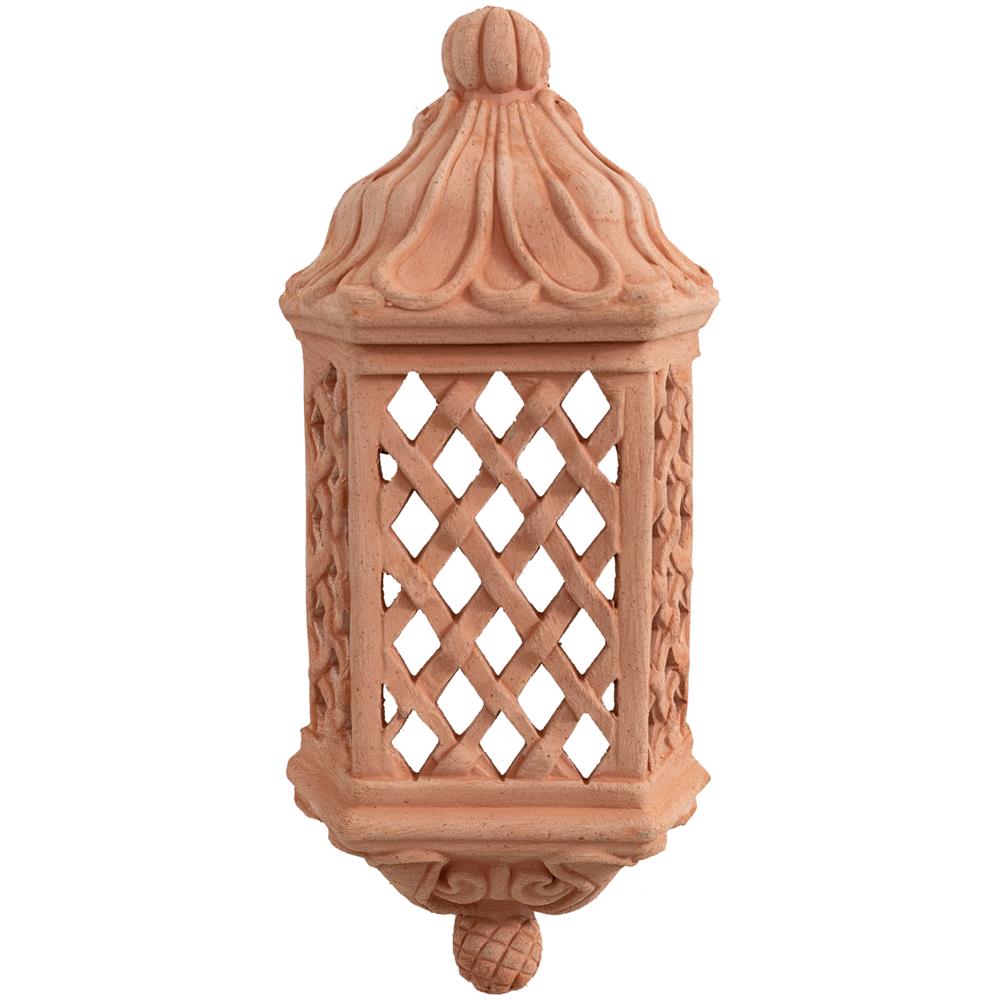 Lanterna Da Esterno In Terracotta 49x11x21 Cm | Lanterne Da Esterno Portacandele Made In Italy | Lanterne Per Illuminazione Giardino - Foto 1
