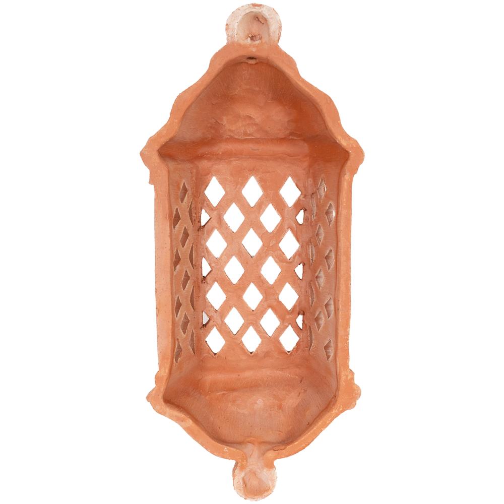 Lanterna Da Esterno In Terracotta 49x11x21 Cm | Lanterne Da Esterno Portacandele Made In Italy | Lanterne Per Illuminazione Giardino - Foto 4
