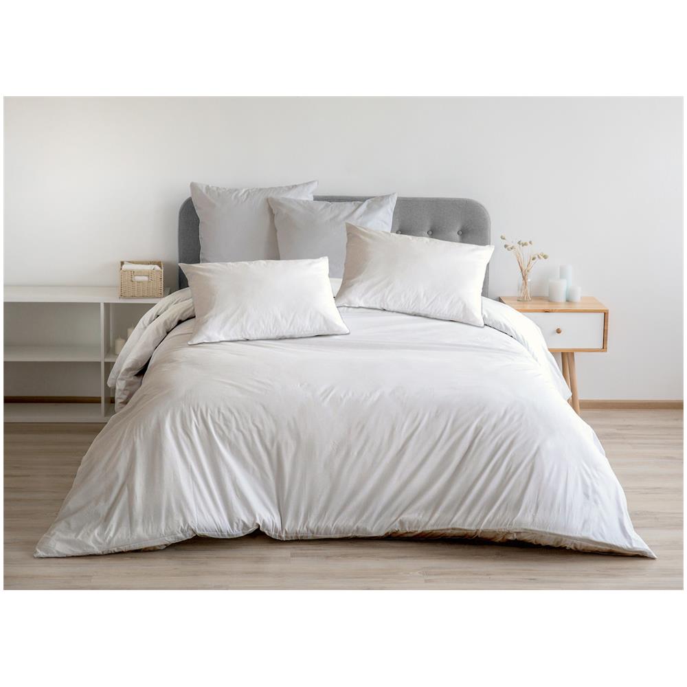 Sacco Copripiumino In 100% Cotone Percalle Made In Italy In Tinta Unita Vari Colori Matrimoniale Bianco - Foto 1