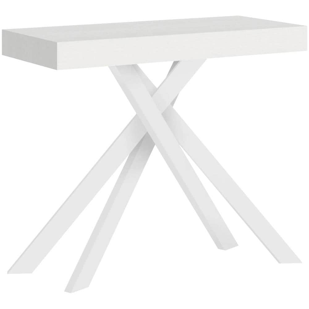 Consolle allungabile 90x40/300 cm Krack bianco frassino gambe bianche - Foto 1