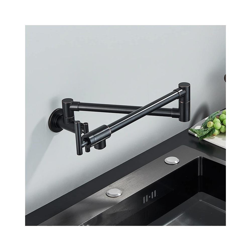 Rubinetto per lavello da cucina, Blackswan, tipo M210, per installazione sopra il lavello o il fornello, modello nero anticato, misura 67 cm - Foto 4