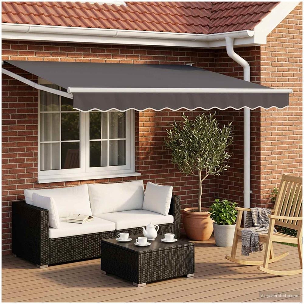 Tenda retrattile manuale con LED Antracite 3,5 x 2 m - Foto 2
