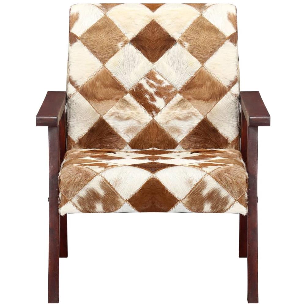 Poltrona Bianca E Marrone In Vera Pelle Di Capra - Foto 2