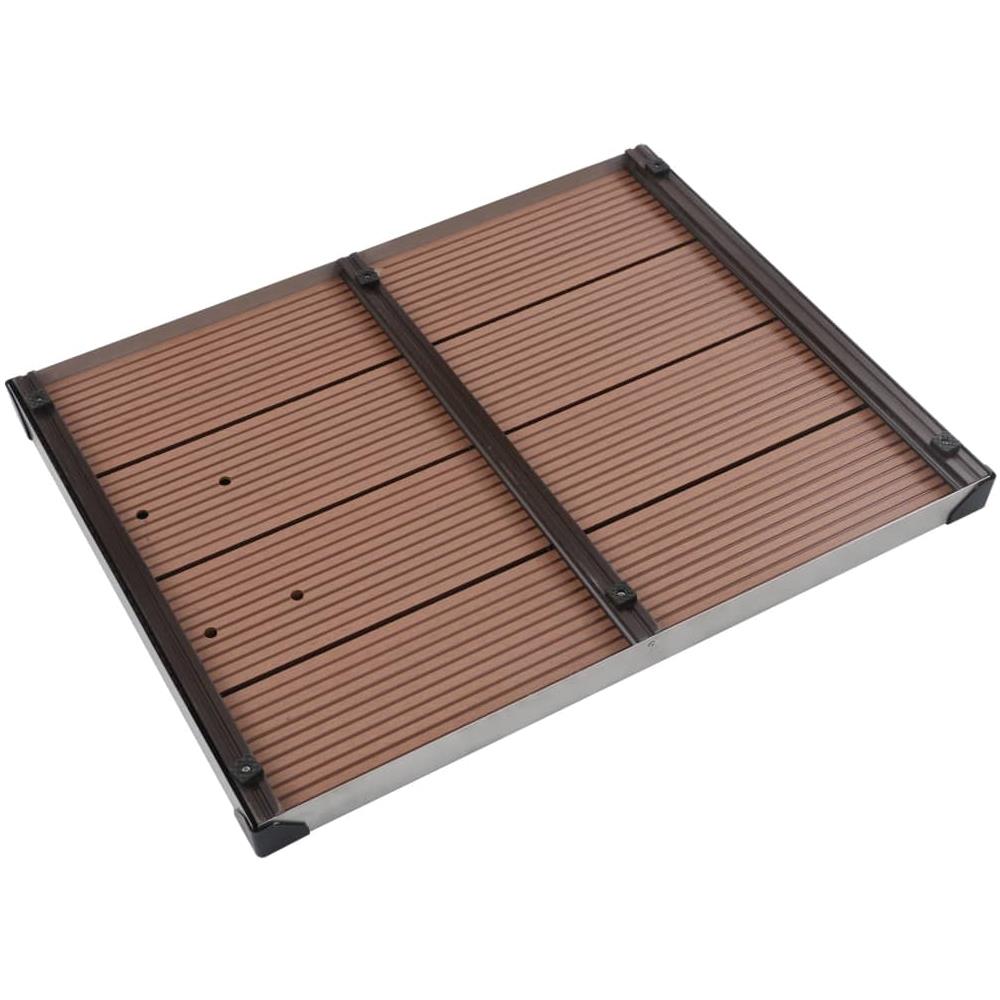 Piatto Doccia Da Esterni In Acciaio Inox Wpc 80x62 Cm Marrone - Foto 2