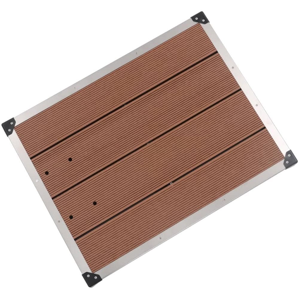 Piatto Doccia Da Esterni In Acciaio Inox Wpc 80x62 Cm Marrone - Foto 9