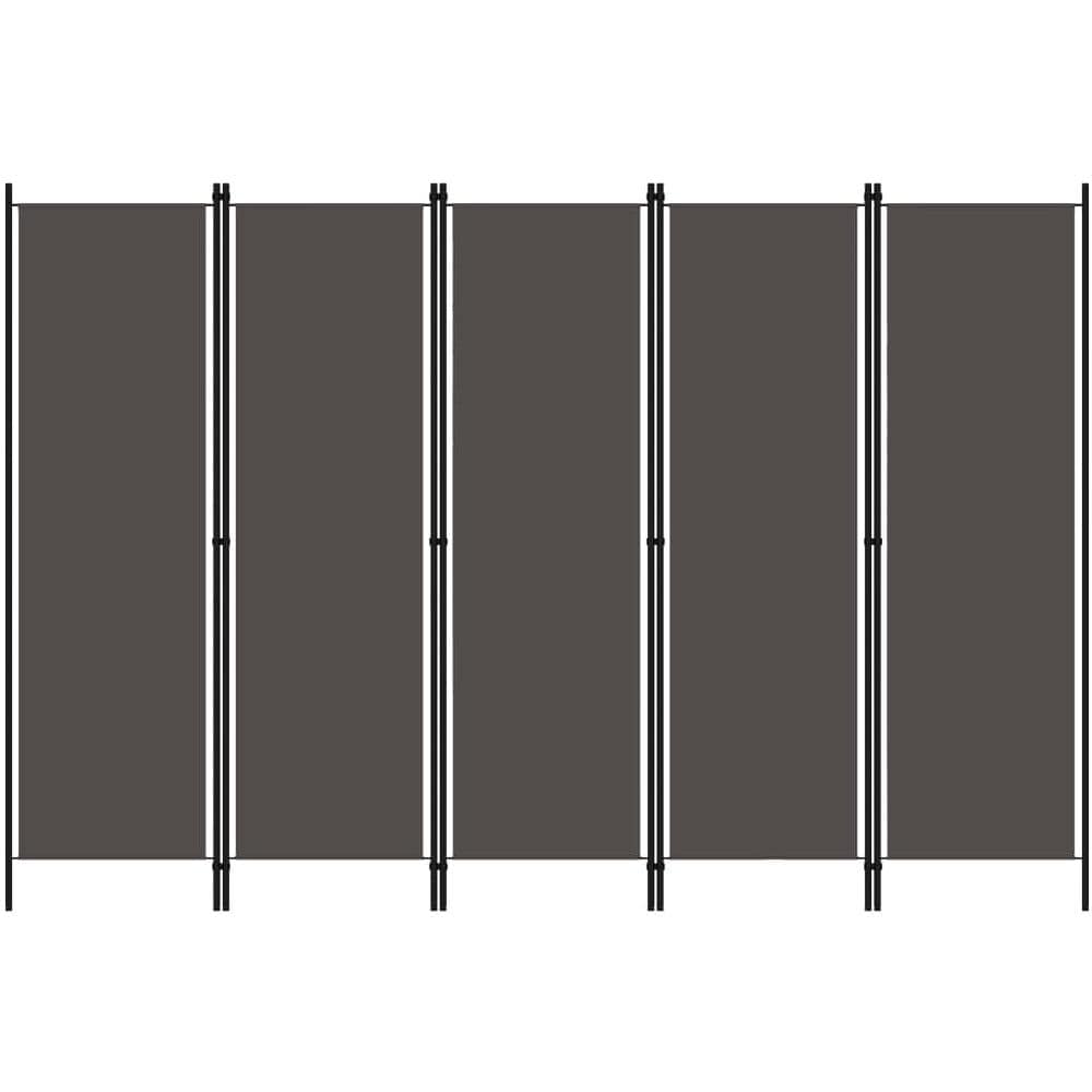 Paravento A 5 Pannelli Antracite 250x180 Cm - Foto 1