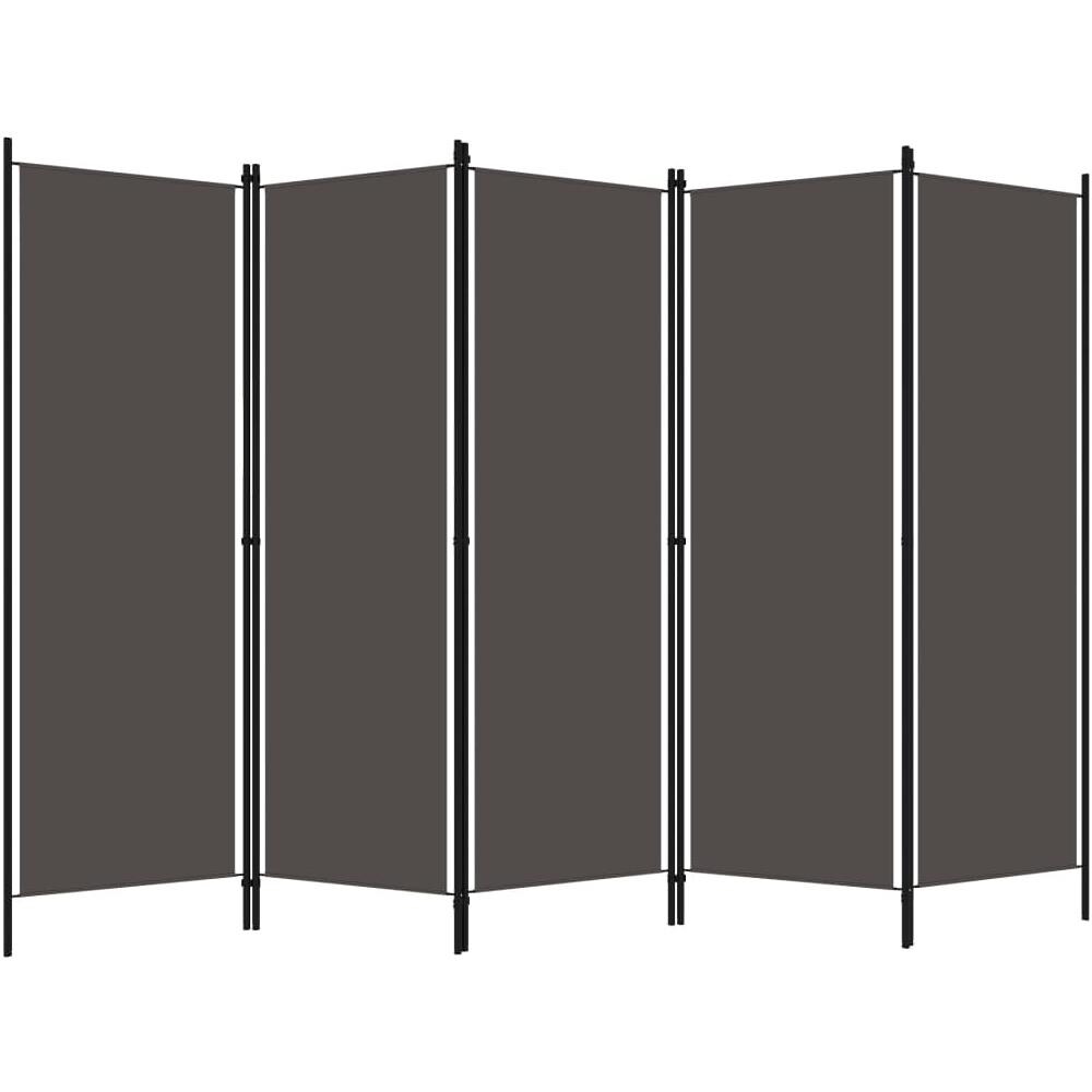 Paravento A 5 Pannelli Antracite 250x180 Cm - Foto 2