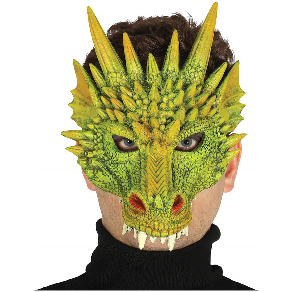Guirca Mezza Maschera Drago Verde In Lattice - Foto 1