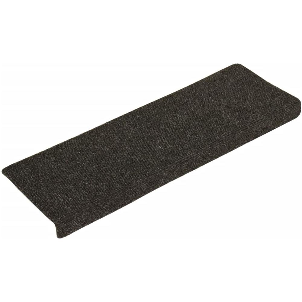 Tappetini per Scale Tessuto Agugliato 15 pz 65x21x4cm Antracite - Foto 1