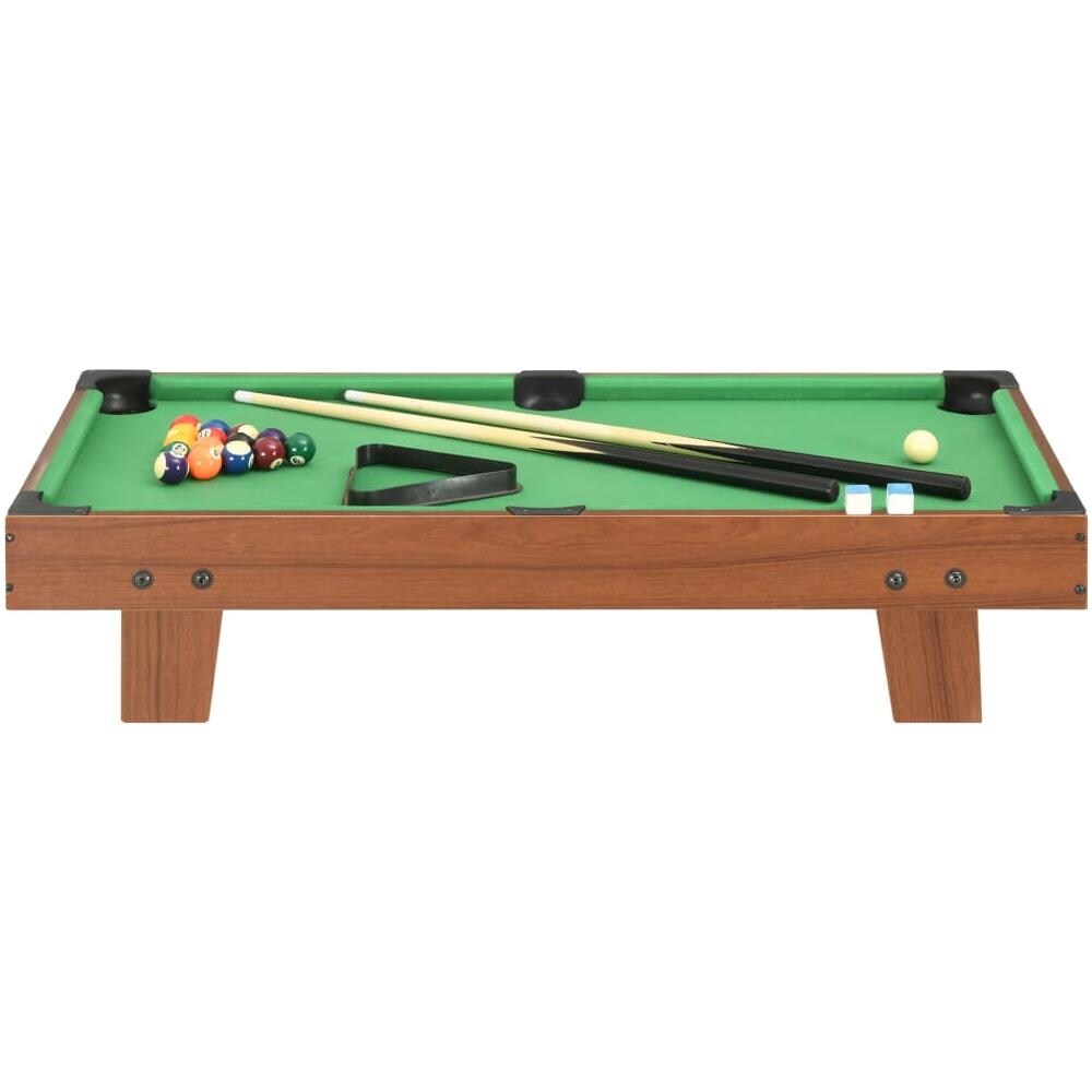 Mini Tavolo da Biliardo 3 Piedi 92x52x19 cm Marrone Verde - Foto 2