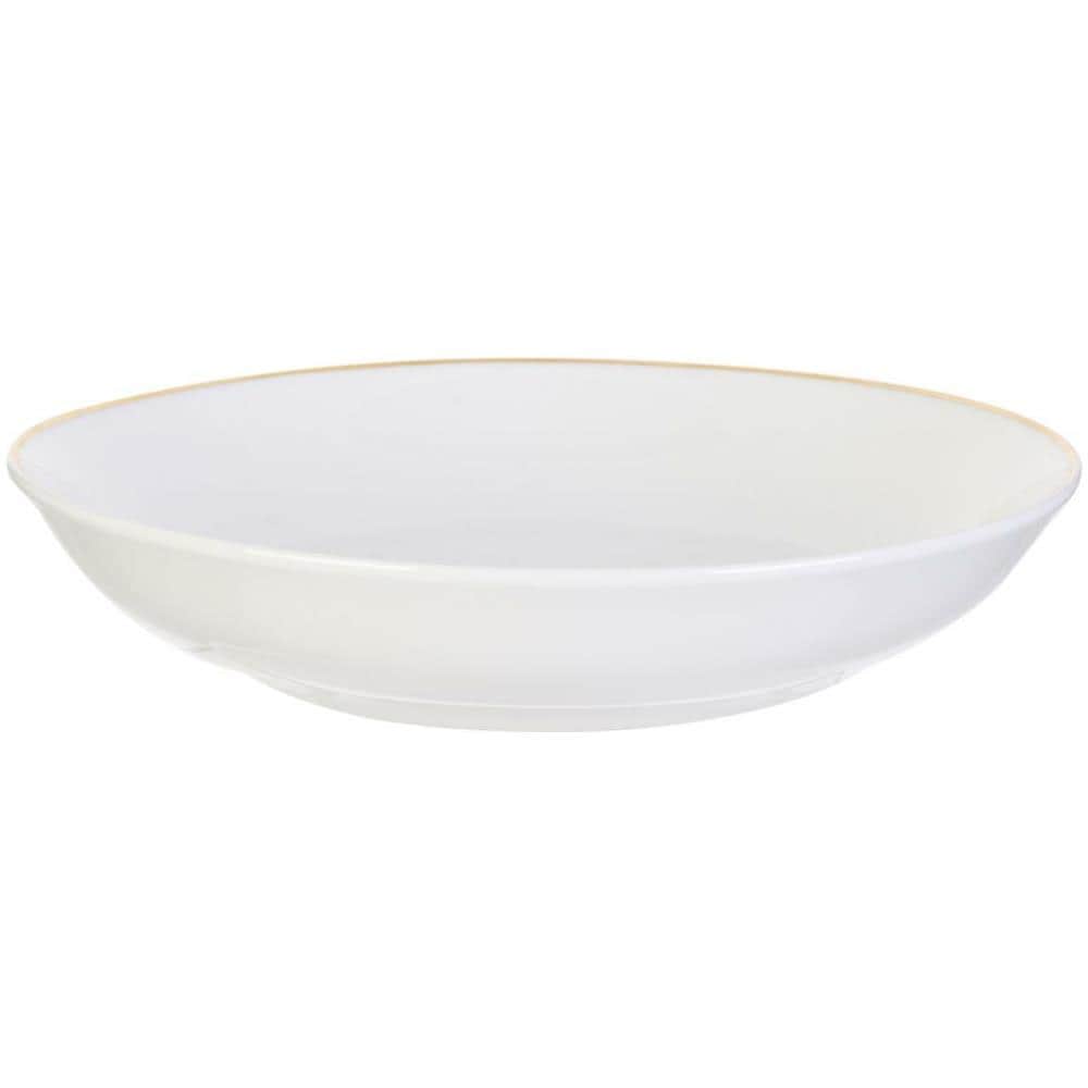 Piatto Fondo Pearl Gold 20 Cm Bianco - Foto 1