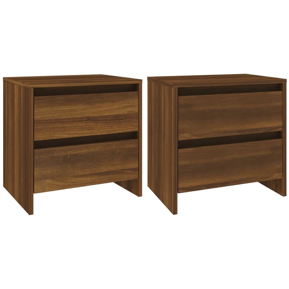 Comodini 2 pz Rovere Marrone 45x34,5x44,5 cm in Truciolato - Foto 2