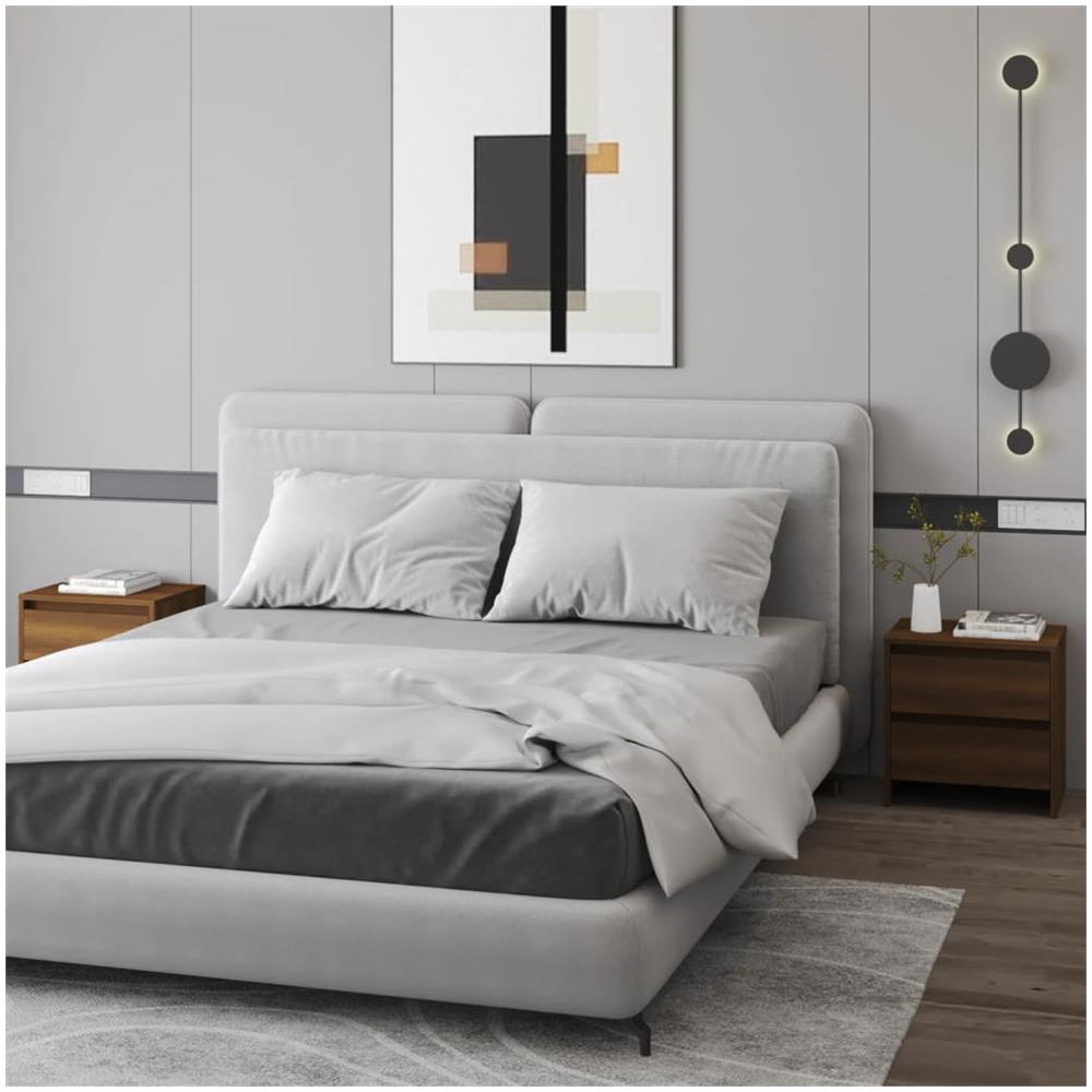 Comodini 2 pz Rovere Marrone 45x34,5x44,5 cm in Truciolato - Foto 1