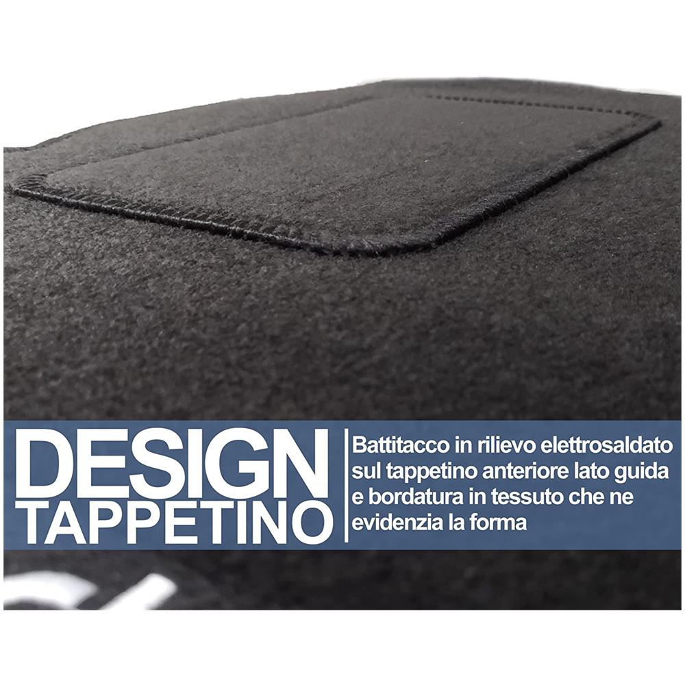 Set Tappetini Auto Strappo In Moquette Anteriori E Posteriori Adattabili Per Auto Mito Con Logo Ricamato - Foto 2