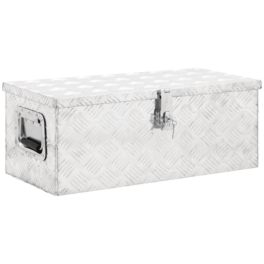 Contenitore Portaoggetti Argento 70x31x27 Cm In Alluminio - Foto 1