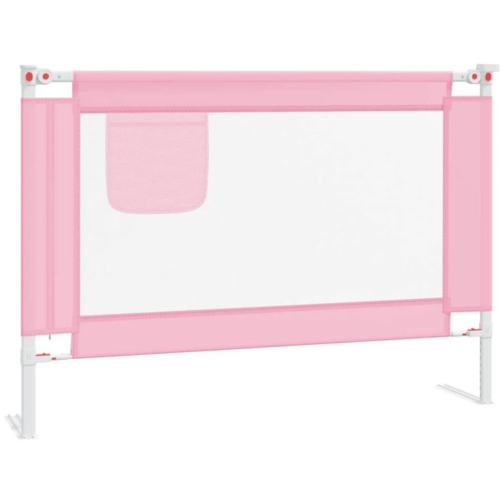 Sponda Letto di Sicurezza per Bambini Rosa 90x25 cm in Tessuto - Foto 2