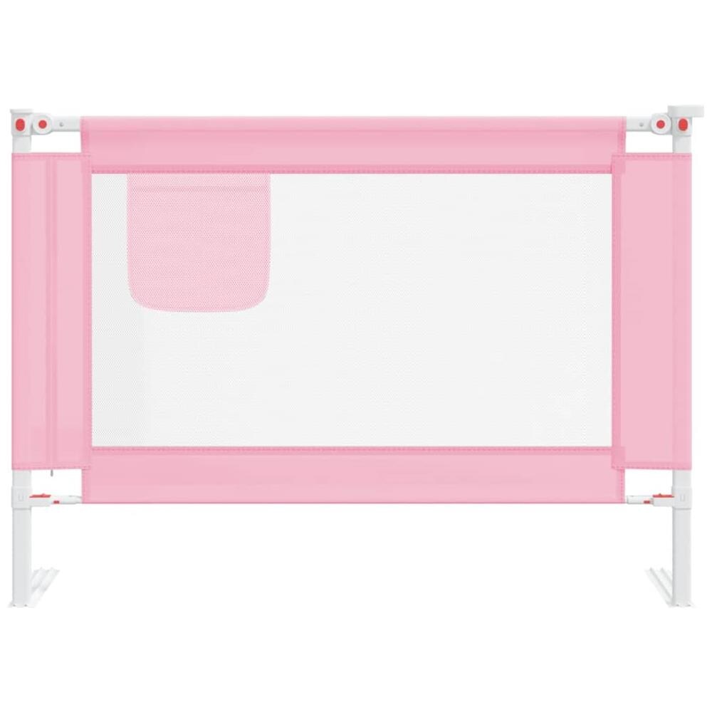 Sponda Letto di Sicurezza per Bambini Rosa 90x25 cm in Tessuto - Foto 3