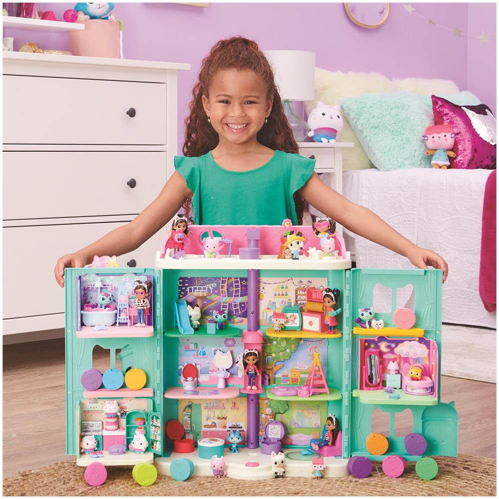 Gabby's Dollhouse Primp and Pamper Bathroom con personaggio MerCat, 3 accessori, 3 mobili e 2 scatole con sorpresa, giocattoli per bambini dai 3 anni in su - Foto 8
