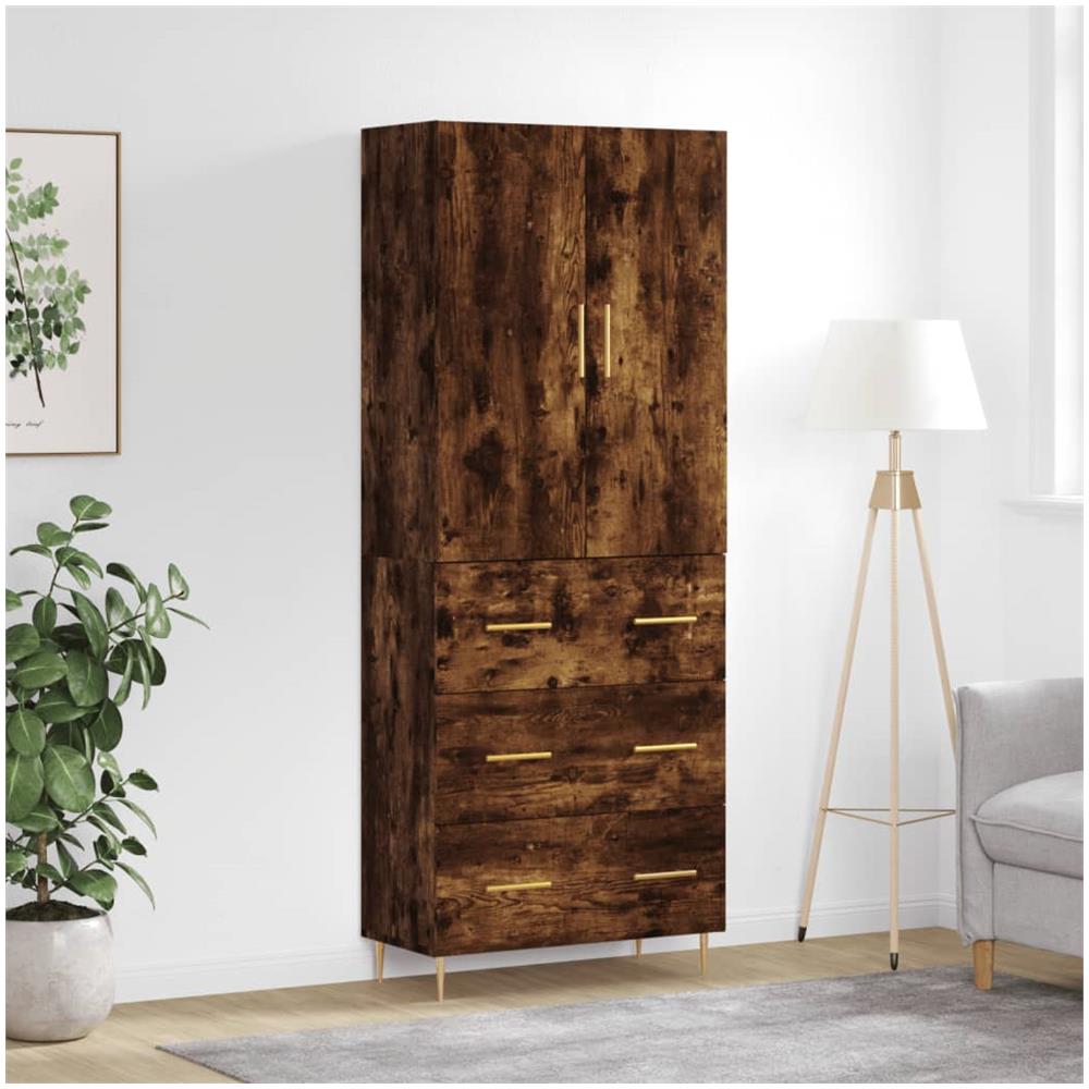 Credenza Rovere Fumo 70x30x80 Cm - Legno Multistrato, Per Casa E Ufficio Buffet Casa - 2