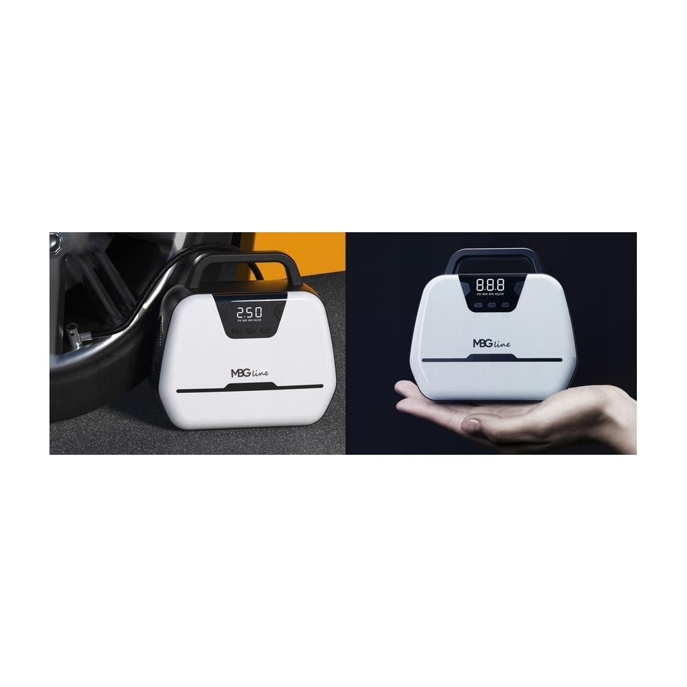 Auto Compressore 1866 Accendisigari Pompa 12v / 230v Display Led Lcd Compressore 35l /min Con Torcia Kit Accessori Copertura - Foto 2