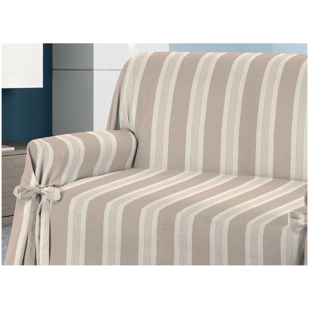 Copridivano Fodera Telo Protezione Divano Con Laccetti Fiocco Varie Fantasie 2 Posti Granc Beige - Foto 2