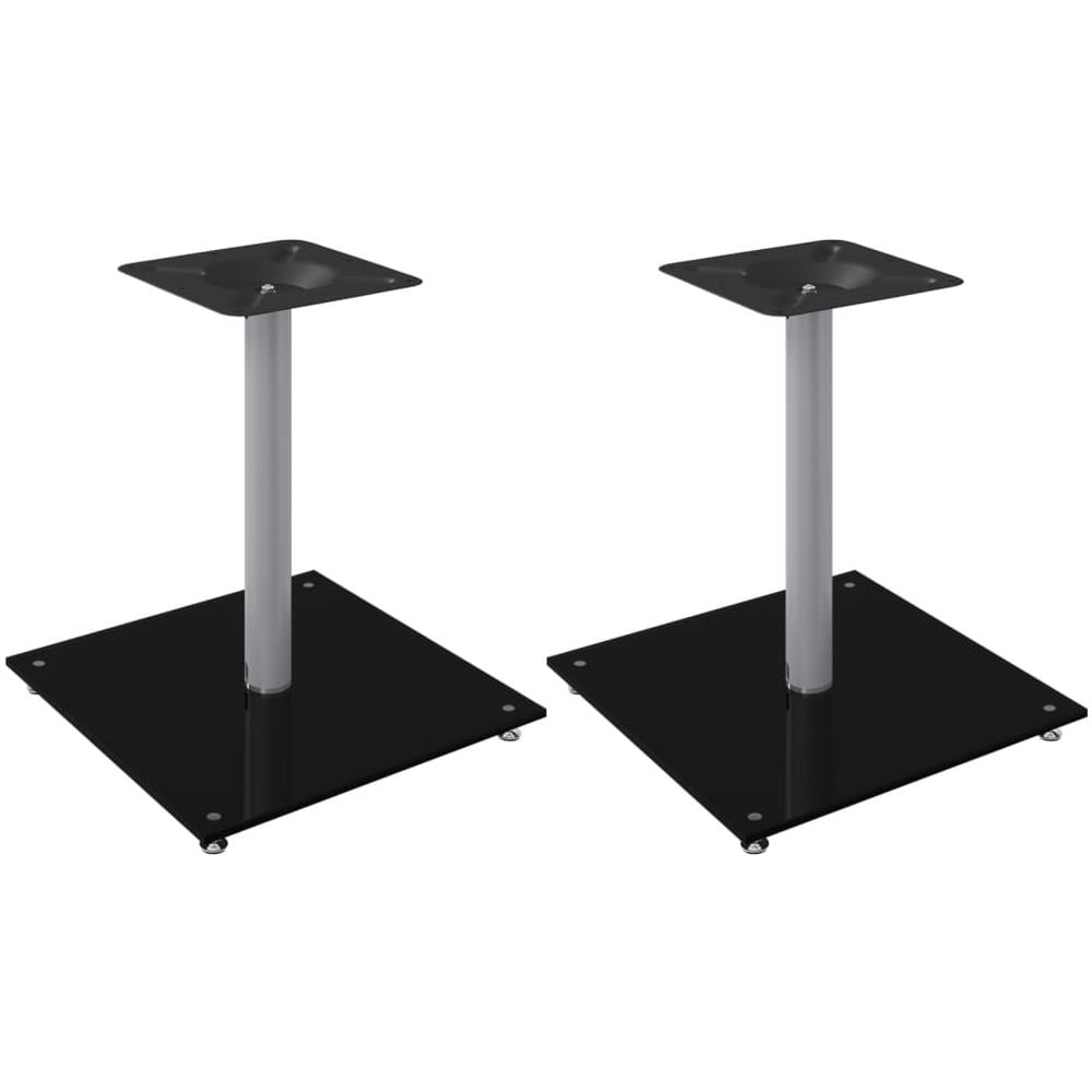Pedane Casse 2pz Nero Argento Vetro Temperato Design 1 Pilastro - Foto 2