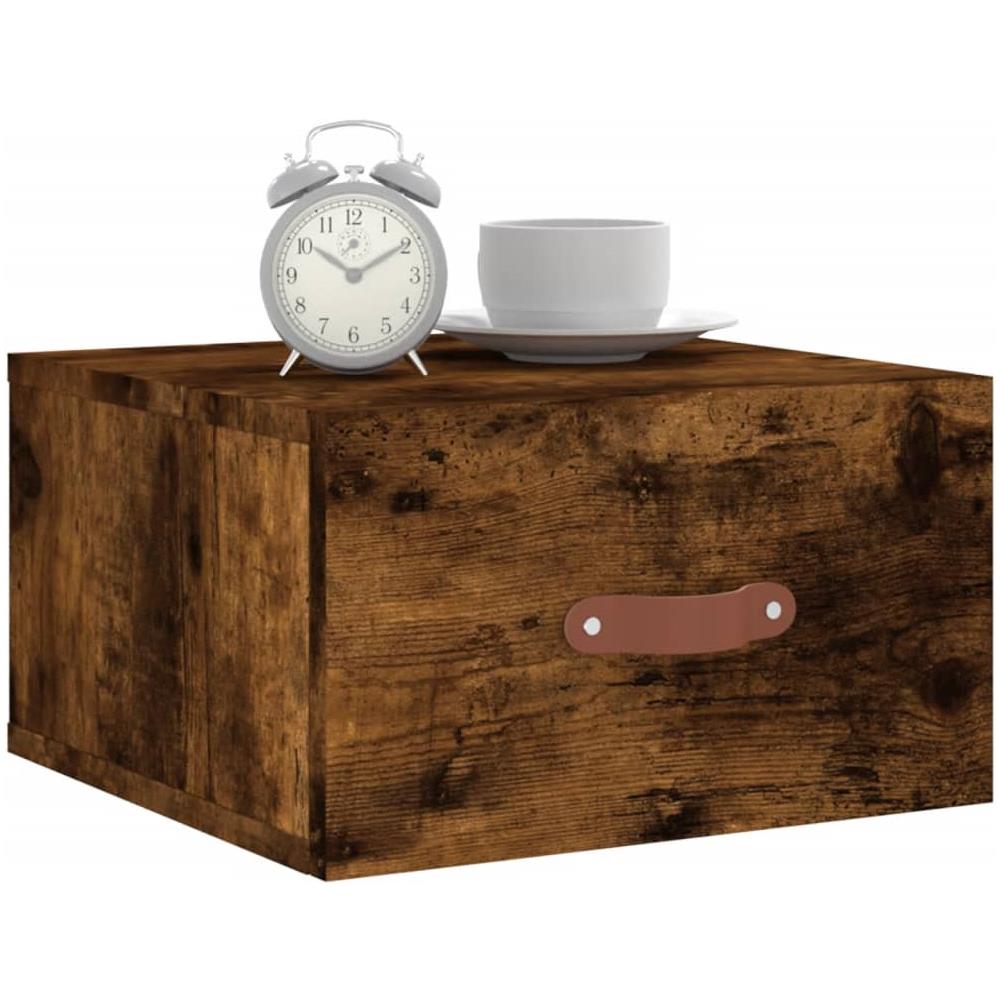 Comodini A Muro 2 Pz Rovere Fumo 35x35x20 Cm - Foto 3