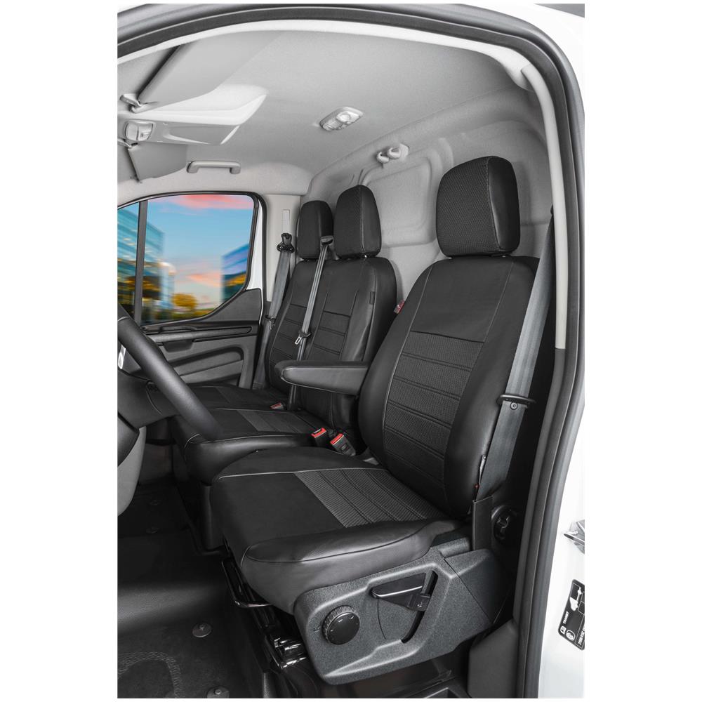 Premium Coprisedili Per Vw Crafter 2016-oggi, 1 Coprisedile Singolo Anteriore + Copri Bracciolo, 1 Doppia Copertura Della Panchina - Foto 1