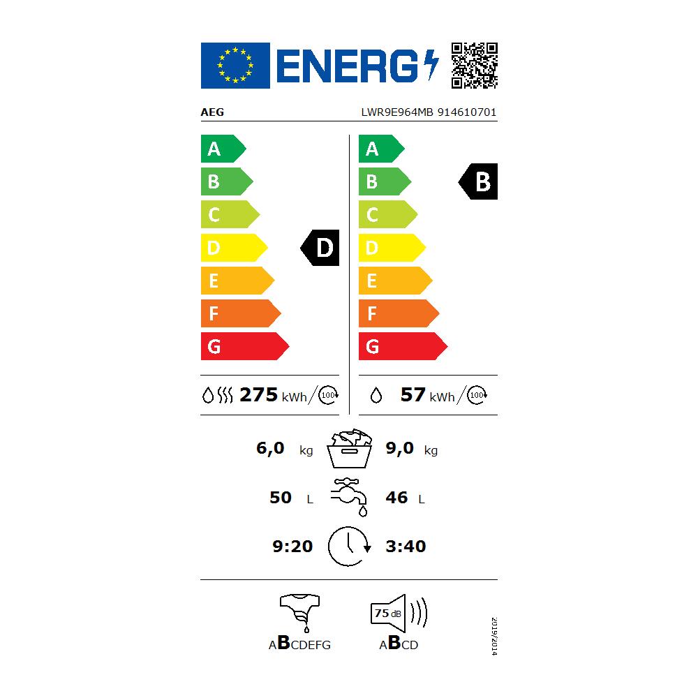 Lavasciuga LWRE964MB Serie 9000 ProSense® Capacità Lav /Asc 9/6 Kg Classe D Centrifuga 1351 giri - Foto 2