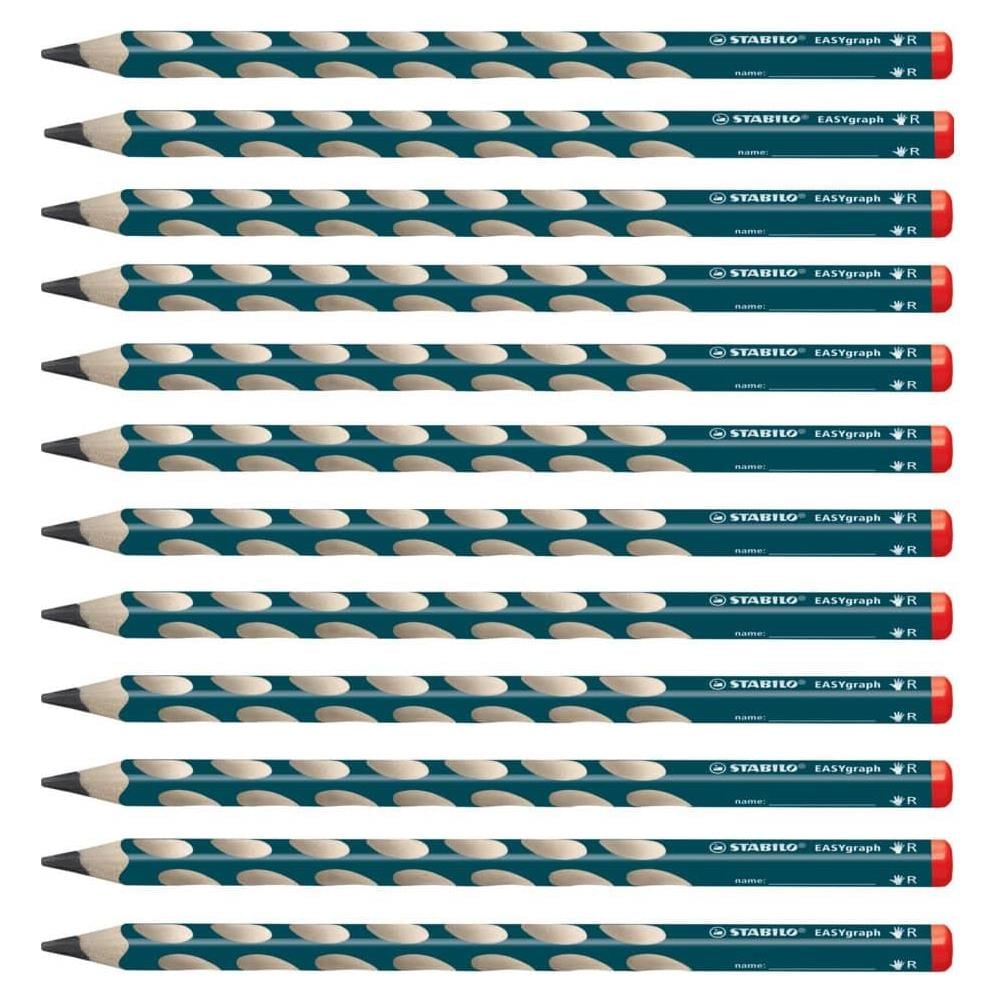 EASYgraph - Matita Ergonomica triangolare - per Destrimani - Petrolio - Confezione da 12 - Gradazione 2B - Foto 1