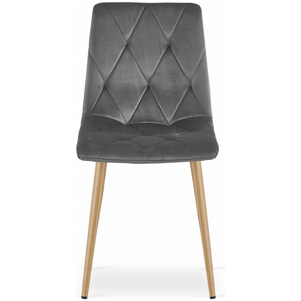 Sedia TYRA in velluto grigio scuro con gambe in legno - Foto 2