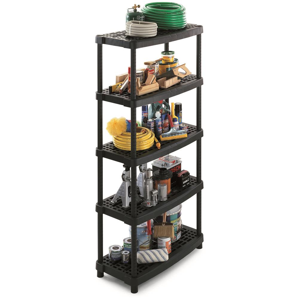 Scaffale 1836/5 nero L93 x P45,3 x H188,5 - Foto 2